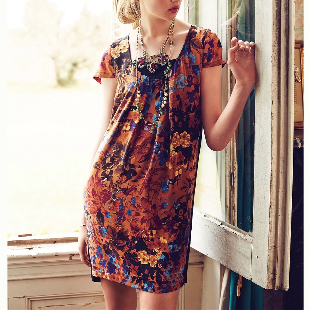 Maeve Anthropologie Pintura Silk Shift Dress